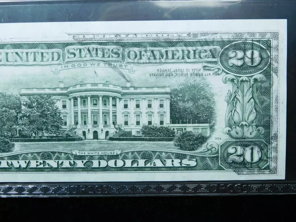 1990 $20 Federal Reserve Note Richmond - Offset Printing Error - PCGS 64 - Image 3 of 4