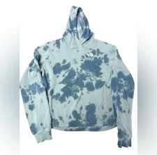 The North Face Girls XL Tie Dye Pullover Hoodie Blue Green Fleece Long Sleeve