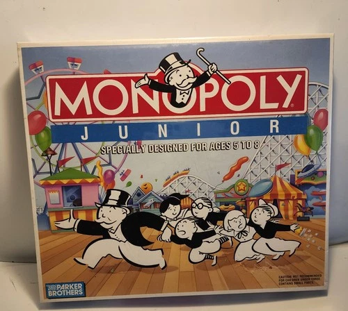 Parker Brothers Vntg 1990 Monopoly Junior Game, Ages 5-8,Players 2-4 New Sealed