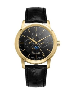 ADRIATICA Men Quartz Casual Watch Classic Dress Black Dial Waterproof Swiss 43mm