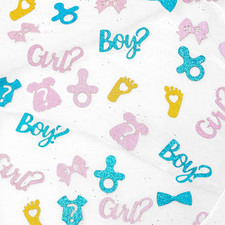 Glitter Gender Reveal Confetti, Pink Blue Boy or Girl Baby Shower Confetti for B