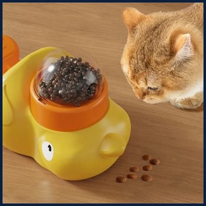 1 Pcs Little Yellow Duck Pet Feeder Dispositif d'entraînement interactif pour chats