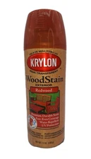 Krylon Wood Stain Redwood 3604 Exterior Semi-Transparent 12 Oz New
