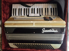 Fratelli Piano Accordion 41 Treble/120 Bass 4 Register Black White Gold Case
