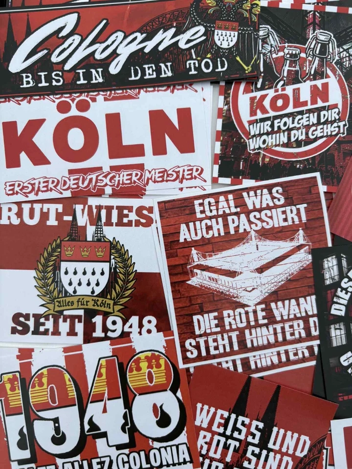 100 x 1. FC Köln Aufkleber Inspiriert von Effzeh Cologne Fahne Schal Sticker - Bild 2 von 4