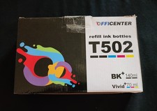 OFFICENTER T502 Refill Ink Bottles for Epson EcoTank Black Magenta Cyan Yellow
