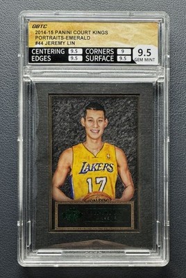 2014-15 Panini Court Kings Jeremy Lin #44 Portraits Green Emerald 4/5 GBTC 9.5