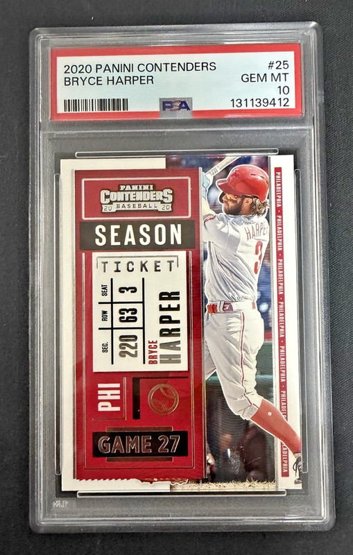 2020 PANINI CONTENDERS #25 BRYCE HARPER  PSA 10 Gem MT Philadelphia Phillies