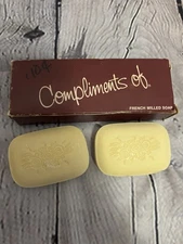 “Compliments Of”  2 bars Of Luxury French Milled Vintage Soap By Hewitt Soap Co.