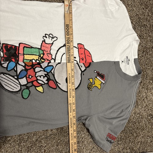 Hollister small peanuts T-shirt Charlie Brown/Snoopy Gray/white 2 tone - Picture 6 of 7
