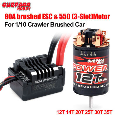 SURPASS HOBBY 80A ESC And 550 (3-Slot) Motor Combo For 1/10 Car 6.0/7.4/8.4V BEC