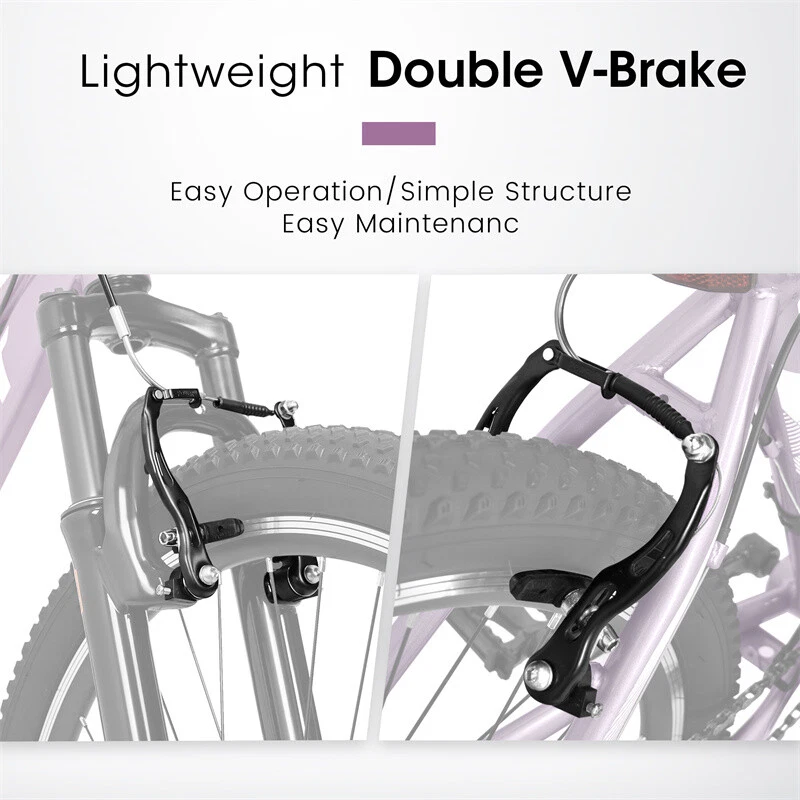 Bicicleta de montaña 26 pulgadas, 21 velocidades suspensión delantera adolescentes niñas mujeres bicicletas Foto 4 de 4