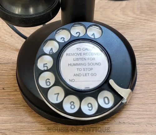 Vintage Kerzenständer Dreh Wählscheibentelefon Antik Festnetz Sammlerstück Telefon. - Bild 8 von 8