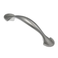 Satin Nickel 3"cc Arch Cabinet Handle Footed Pull P242-199-SN