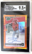 Jonathan India Reds, Royals Rated Prospect Signature Orange Prizm SGC 9.5 Mint+