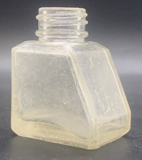 Antique PILOT Ink Bottle Japan Embossed Glass Inkwell