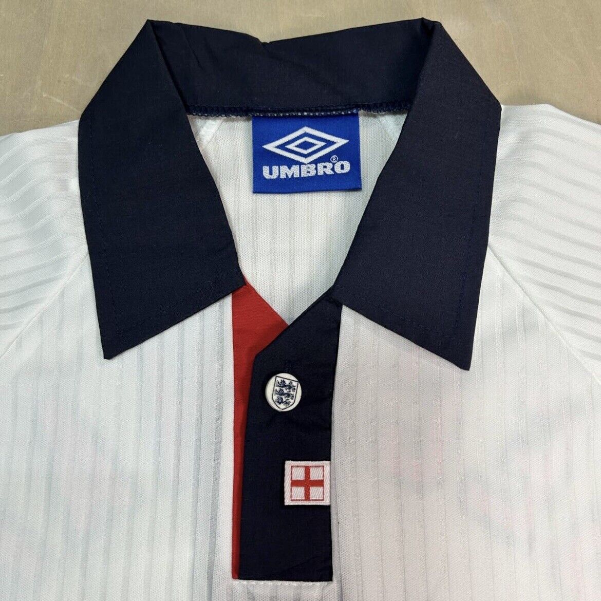 1998 Umbro England Home L/S shirt Player Issue Beckham #7 1998 Umbro England Home L/S shirt Player Issue Beckham #7