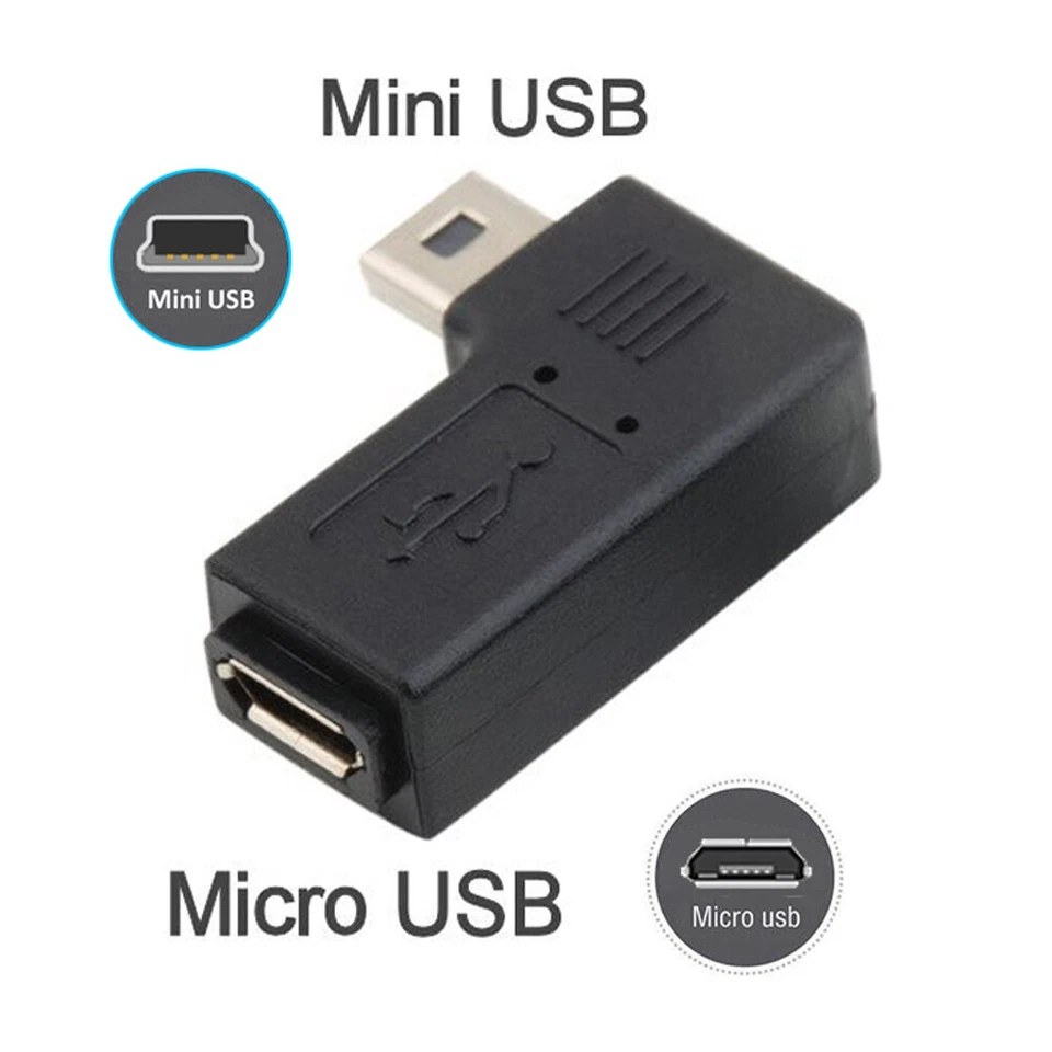 C51 Mini USB auf Micro USB Adapter Mini USB Stecker abgewinkelt Micro USB Buchse - Bild 3 von 4