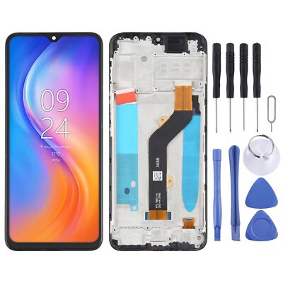 For Tecno Spark 7P KF7j LCD Display Screen Touch Digitizer Full Assembly Frame