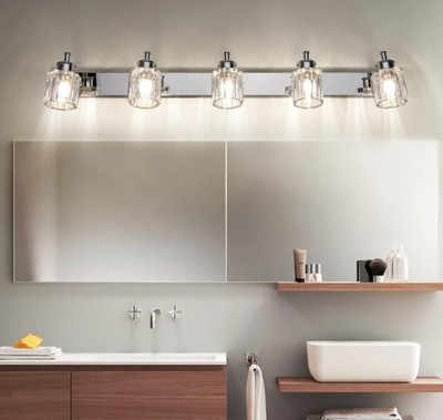 Moderne Kristall Wandlampe LED Badezimmer Make-up Spiegel Licht verstellbar 
