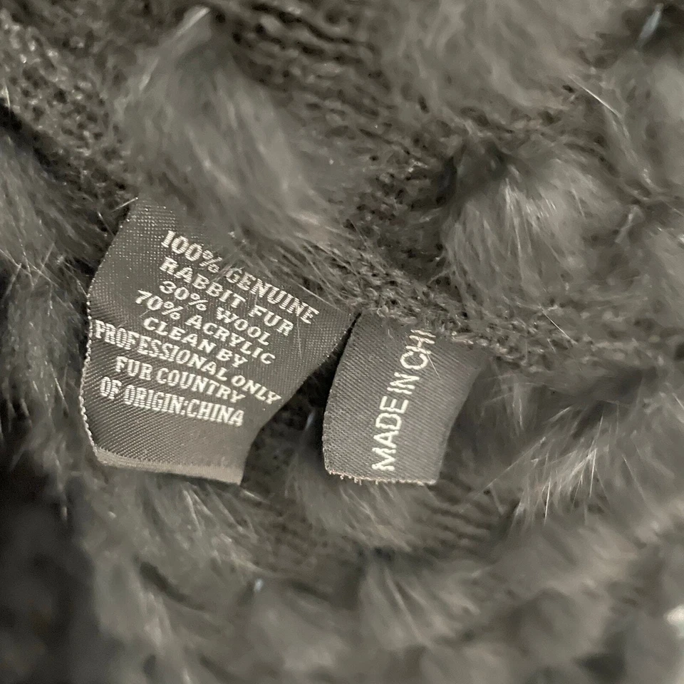 Linda Richards Luxury 100% Rabbit Fur Vest Black Womens Large AS IS - Image 3 of 4