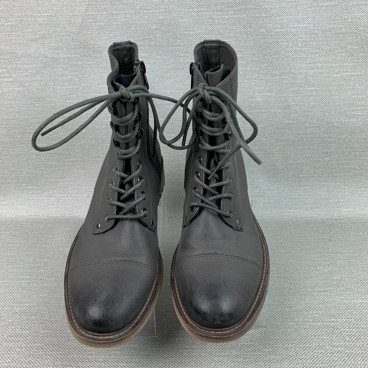 Jump J75 Cylinder Gray High Top Lace Up Side Zip Size 13 Boot J75 by Jump Cylinder Boots Gray Leather Cap Round Toe Lace  main image 4