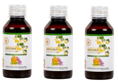 Surya Herbal Koff-S Syrup 100ml for Sore Throat, Common Cold & Cough (Pack of 3)