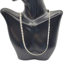 Napier Flat Square Link Alternate Silver Tone 1990s Professional Casual Necklace