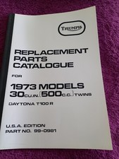 Triumph Parts Manual 1973 500cc Models Daytona T100r USA Edition 