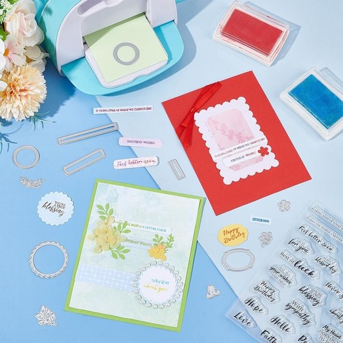 Sentiments Clear Stamps and Metal Cutting Dies for Card Making Greeting Words Si - Picture 8 of 9