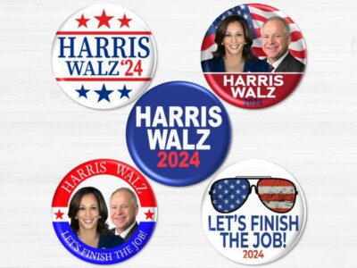 Harris Walz 2024 Election Buttons, 2024 Presidential Campaign Pin 3009 ...