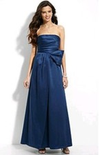 BCBGMAXAZRIA Side Bow Cotton Sateen Strapless Gown Size 4