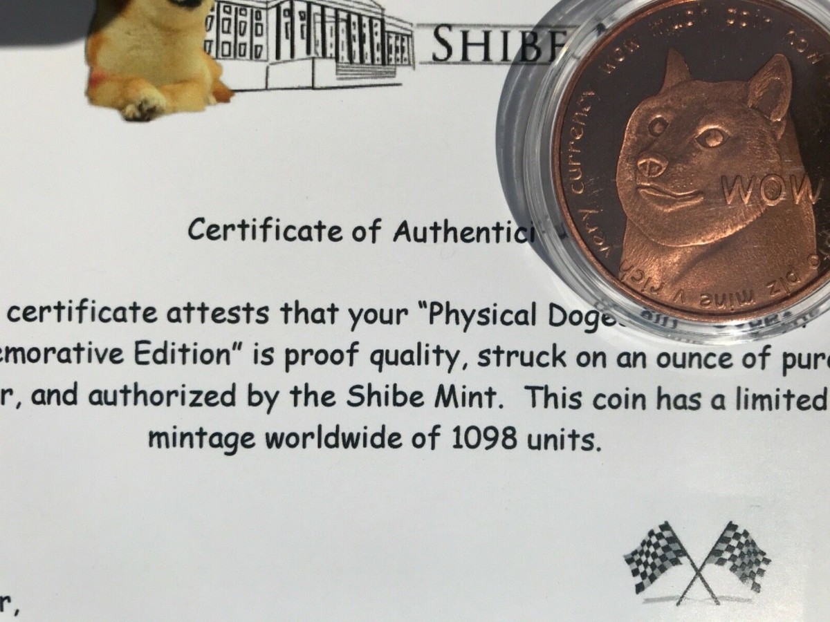OFFICIAL 2014 Shibe Mint Dogecoin Rare Physical Coin 'DOGECAR