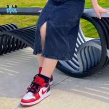 Nike Air Jordan 1 AJ1 Low GS Bulls Red Black White Sneaker Shoes 553560-163