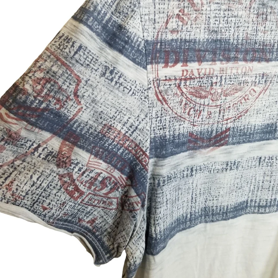 Camiseta Buffalo David Bitton Hombres L Blanca Manga Corta Camisa Estampada Foto 4 de 4