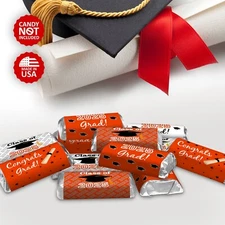 Class of 2025 Graduation Mini Candy Wrapper | Set of 60 Stickers | Orange Theme