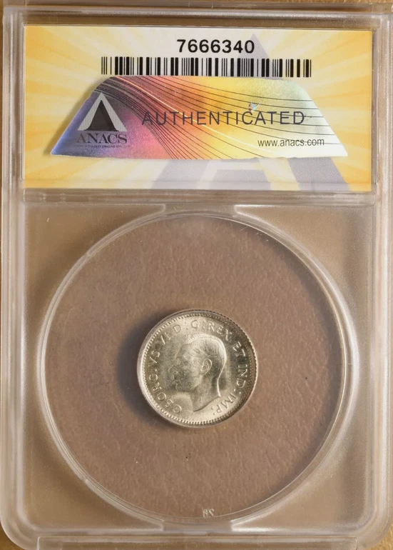 :1937 S10C GEORGE-VI CANADA BLAST WHITE GEM BU ANACS MS65 LOW-POP HIGHEST GRADES - Image 2 of 4