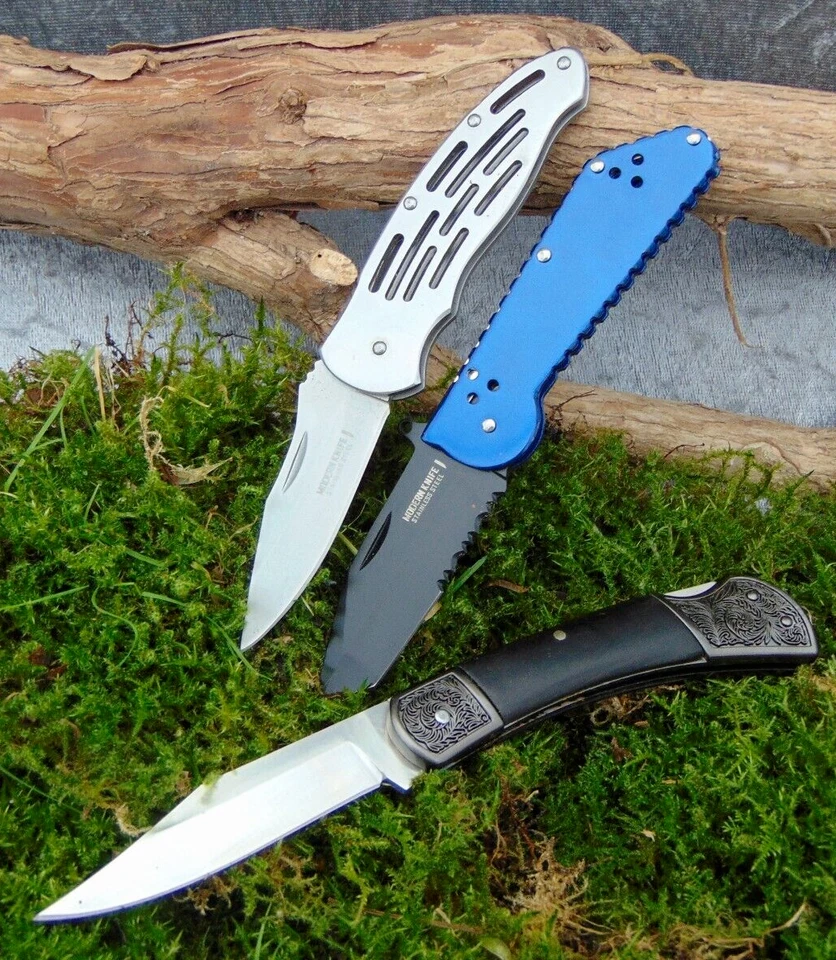 COLTELLI +COLUMBIA 3er Set Taschenmesser, Klappmesser 2xModern Knife und 1x Columbia NEU!