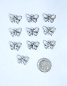 40pcs tibetan silver tone 2sided butterfly delicate spacer bead EF1736 