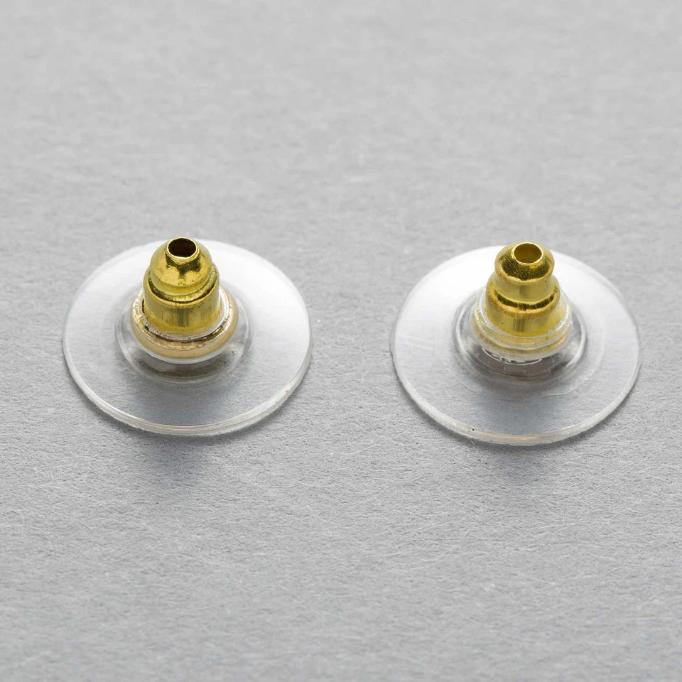 100 Piezas Pendientes Traseros Tapones Poste Oreja Tuerca Fabricación de Joyería Hallazgos 11x6mm Foto 4 de 4