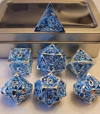 7PC Metal Gaming Dice Set With Box, Hollow, D...