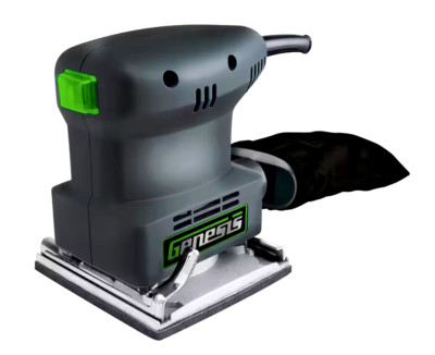 GENESIS 1/4 Sheet Palm Sander Includes Dust Bag and Sandpaper Assortment
