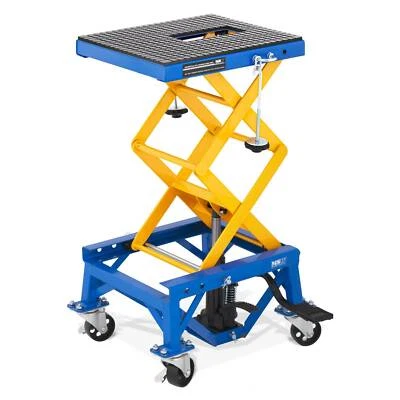 MSW Cavalletto Alzamoto Centrale Sollevatore Idraulico Per Moto + Ruote Freni 150kg