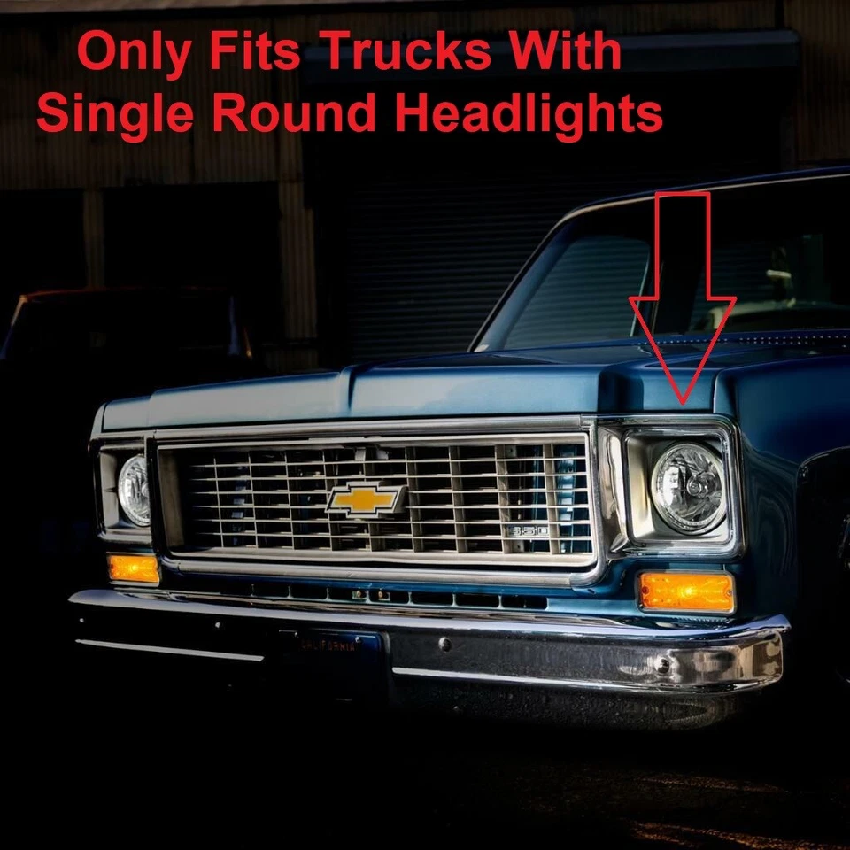 LH & RH 琥珀色 LED / 琥珀色镜头停车灯适用于 1973 - 1980 雪佛兰和吉姆西卡车 — 第 2/4 张图片