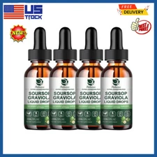 4Bottles Soursop Graviola Liquid Drops,W/ Sea Moss Turmeric Vitamin,Immune Boost