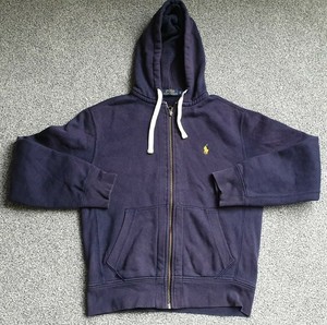 ralph lauren navy zip up hoodie