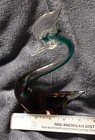 Beautiful Art Glass Swan--Clear, green purple, 9" tall — photo 6