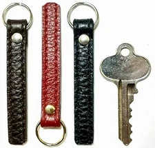 Two 3/8" Wide Leather Replacement Add-On Ring-Mounted Zipper Pull Extender TABS