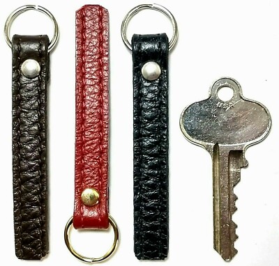 Two 3/8'' Wide Leather Replacement Add-On Ring-Mounted Zipper Pull Extender TABS