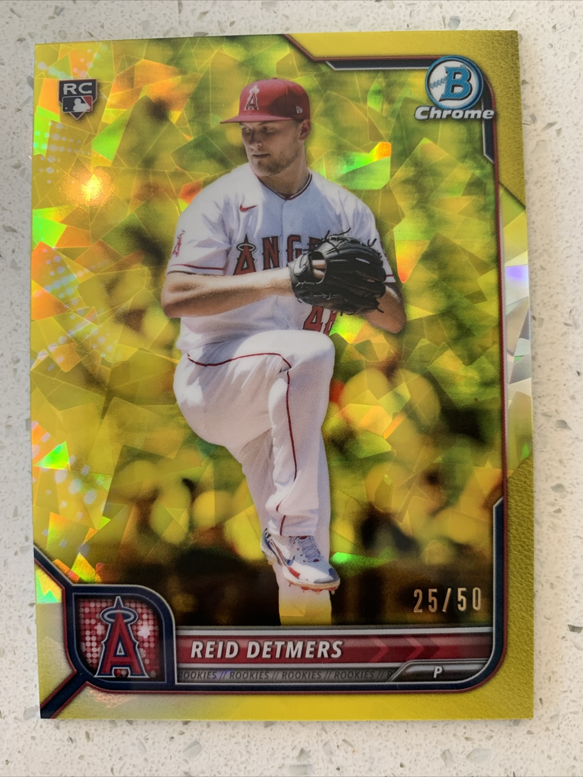 2022 Bowman Chrome Sapphire Edition Yellow /50 Reid Detmers #6 Rookie RC